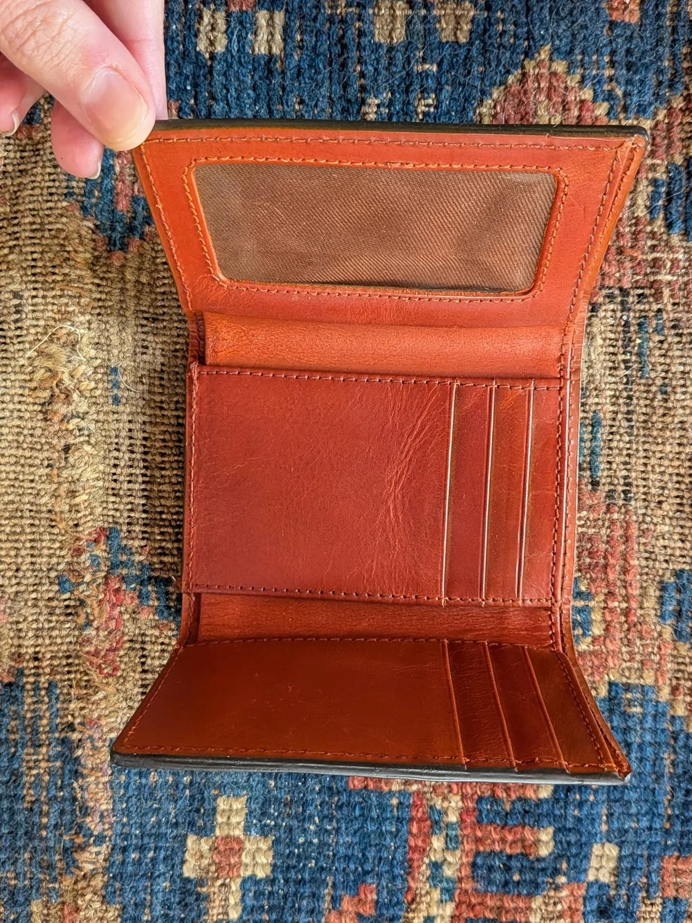 Ranger Belt Company Leather Beaded And Tooled Wallet